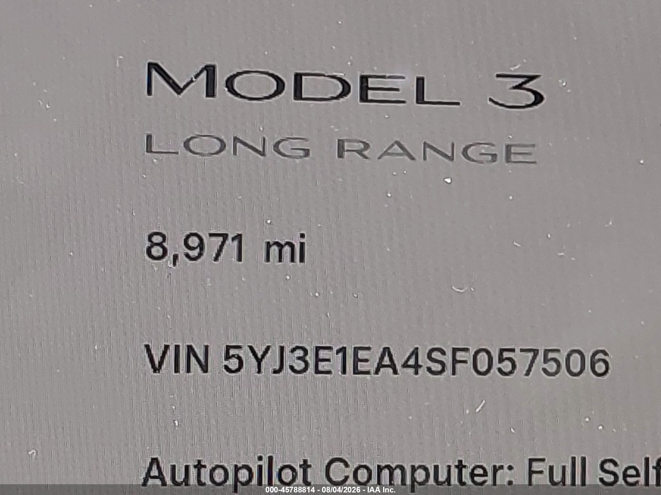 2025 TESLA MODEL 3