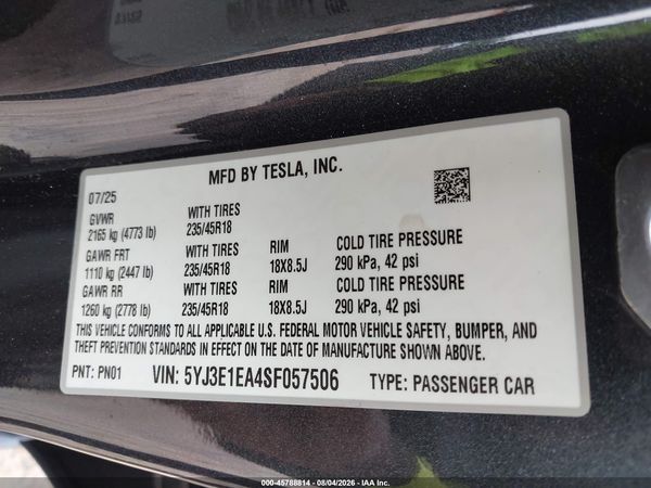 2025 TESLA MODEL 3