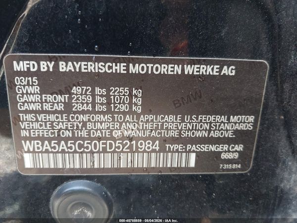 2015 BMW 528I