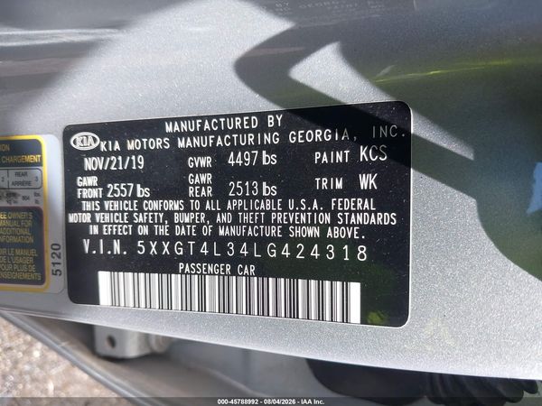 2020 KIA OPTIMA LX