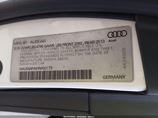 2017 AUDI A4 PREMIUM PLUS