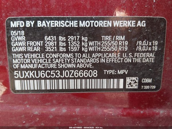 2018 BMW X6 XDRIVE50I