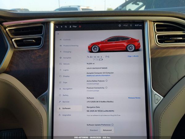 2017 TESLA MODEL S 100D/60D/75D/90D/P100D