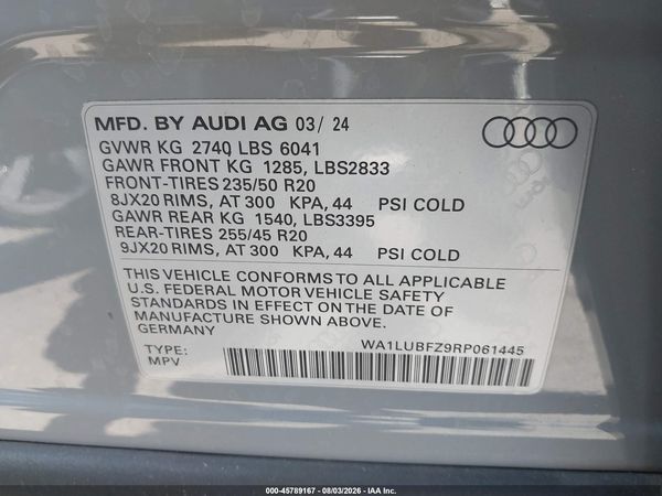 2024 AUDI Q4 E-TRON PREMIUM PLUS 55 QUATTRO