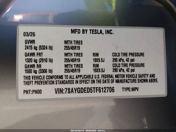 2026 TESLA MODEL Y