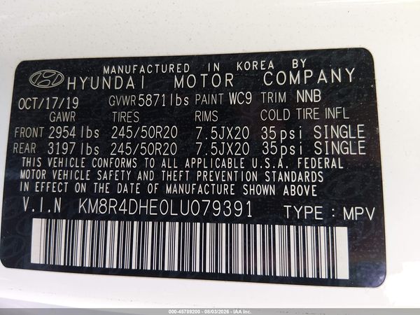 2020 HYUNDAI PALISADE SEL