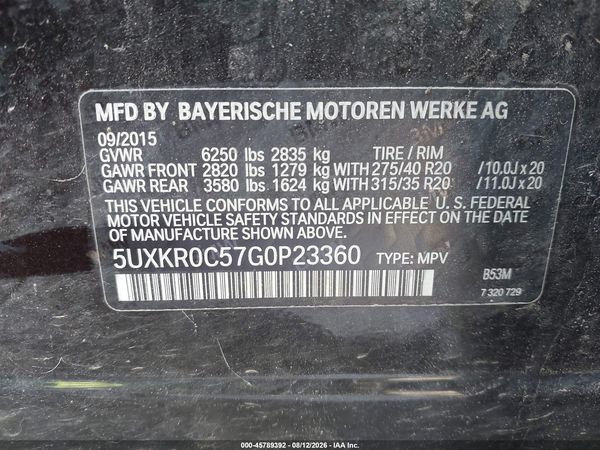 2016 BMW X5 XDRIVE35I
