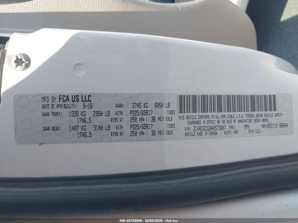 2017 DODGE GRAND CARAVAN SXT — I9