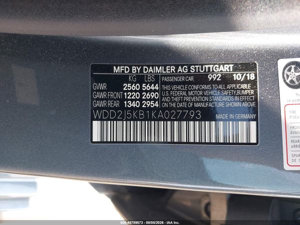 2019 MERCEDES-BENZ CLS 450 4MATIC