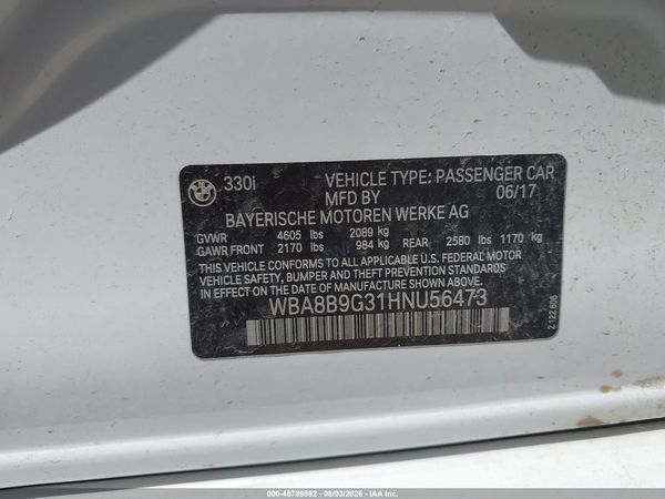 2017 BMW 330I SA