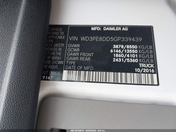 2016 MERCEDES-BENZ SPRINTER 2500 HIGH  ROOF
