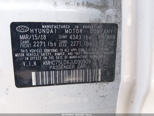 2018 HYUNDAI IONIQ PLUG-IN HYBRID LIMITED