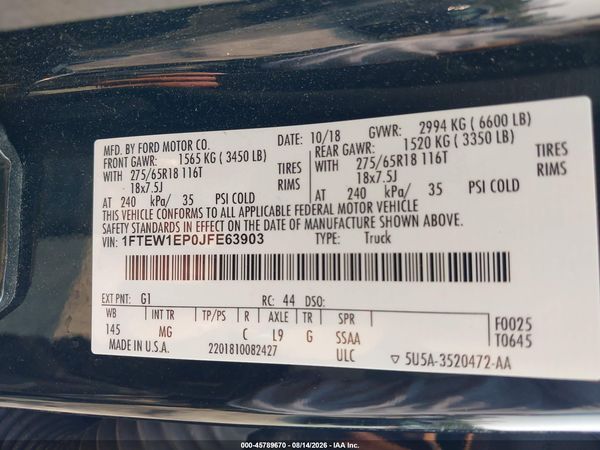 2018 FORD F-150 XLT