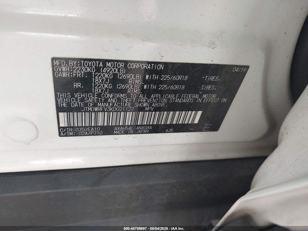 2019 TOYOTA RAV4 HYBRID LIMITED