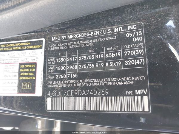 2013 MERCEDES-BENZ GL 450 4MATIC