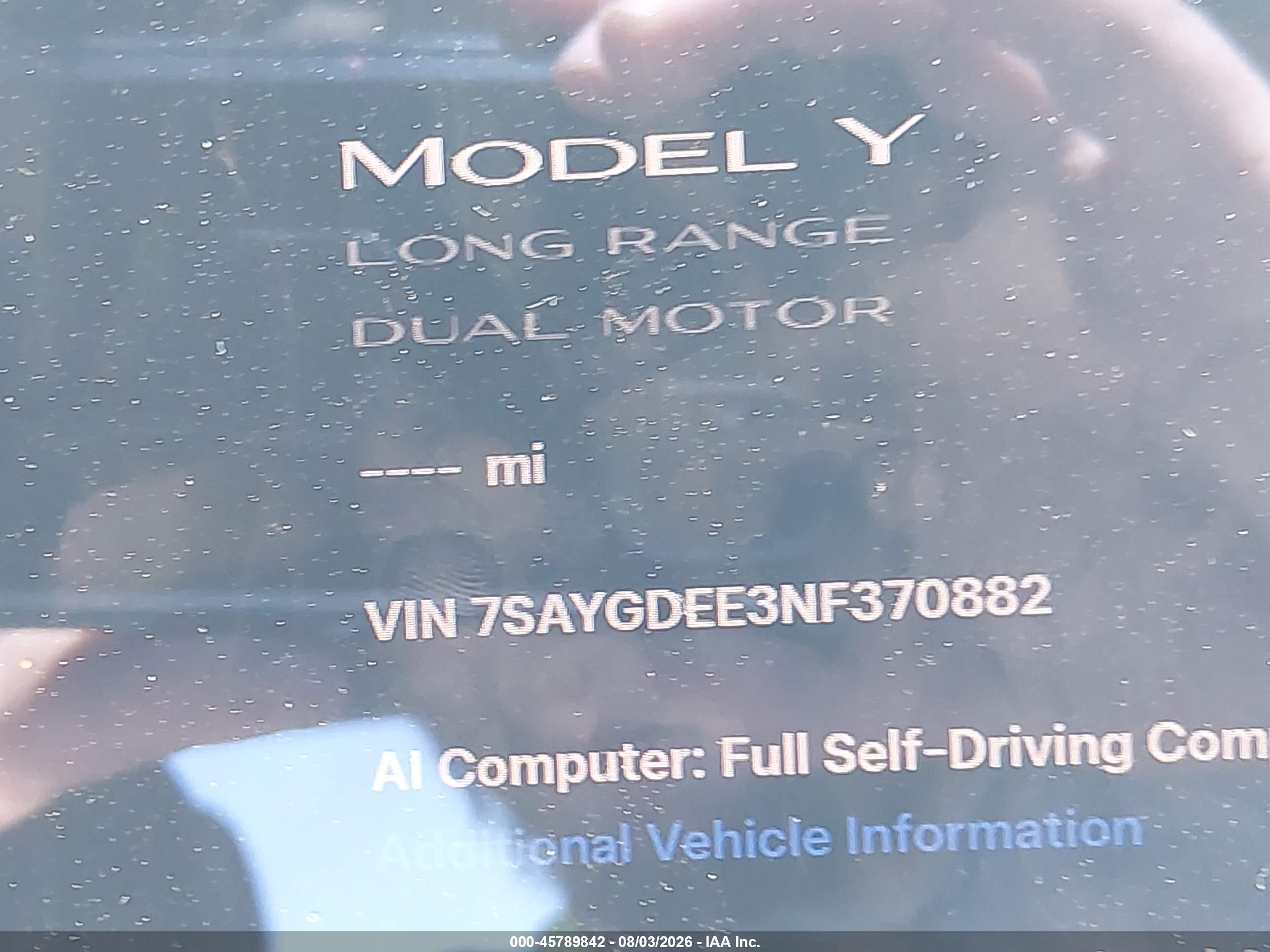 2022 TESLA MODEL Y