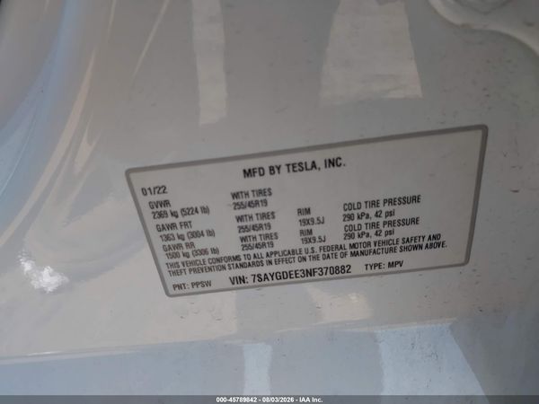 2022 TESLA MODEL Y