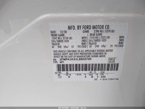 2020 FORD EDGE TITANIUM