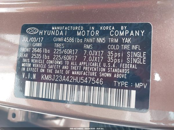 2017 HYUNDAI TUCSON SE