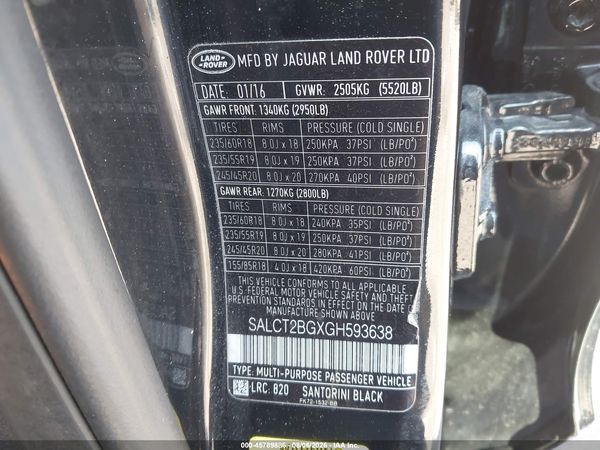 2016 LAND ROVER DISCOVERY SPORT HSE LUX
