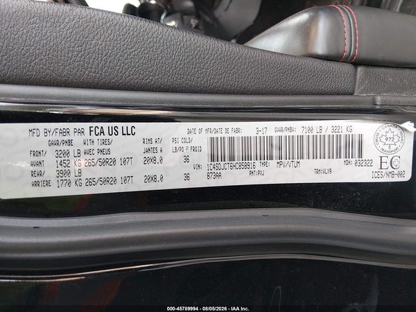 2017 DODGE DURANGO R/T