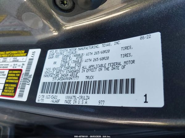 2022 TOYOTA TUNDRA LIMITED