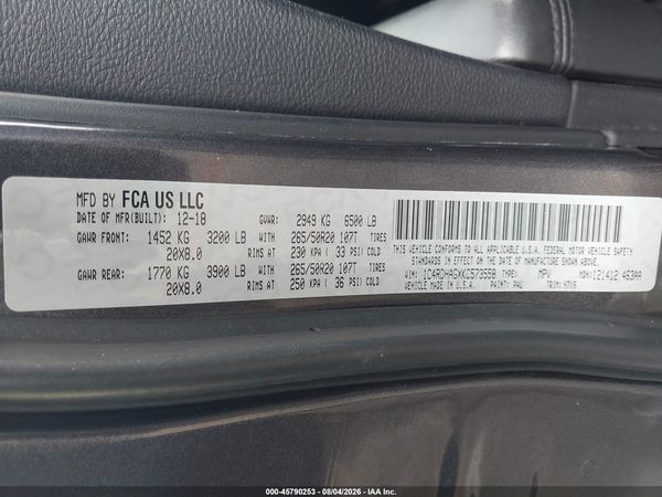 2019 DODGE DURANGO SXT PLUS RWD — I9