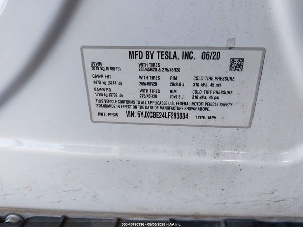 2020 TESLA MODEL X