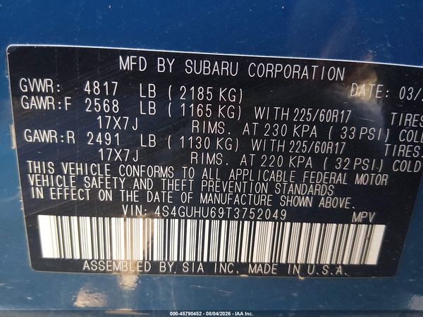 2026 SUBARU CROSSTREK WILDERNESS — I9
