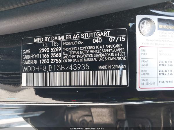 2016 MERCEDES-BENZ E 350 4MATIC