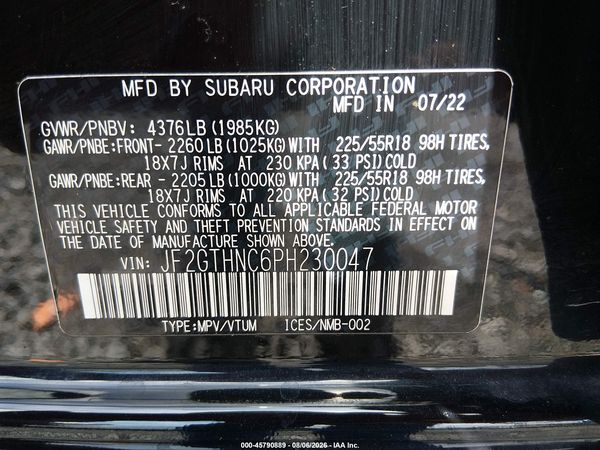 2023 SUBARU CROSSTREK LIMITED — I9