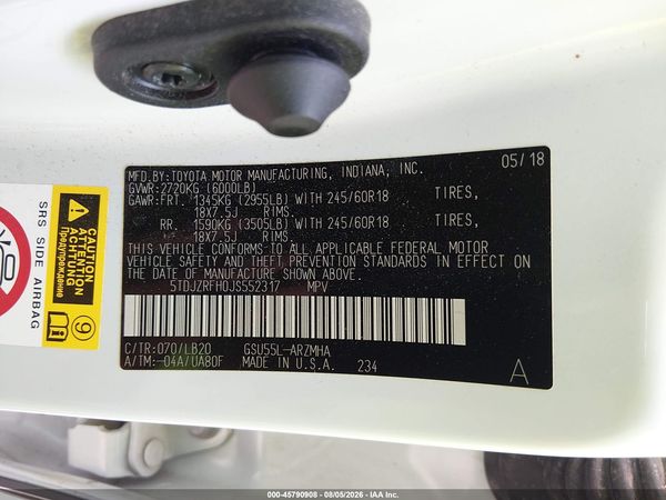 2018 TOYOTA HIGHLANDER XLE