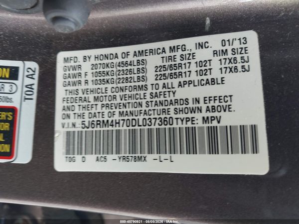 2013 HONDA CR-V EX-L