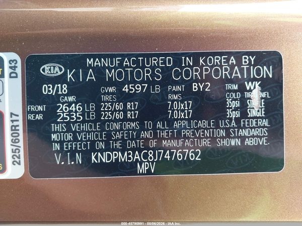 2018 KIA SPORTAGE LX