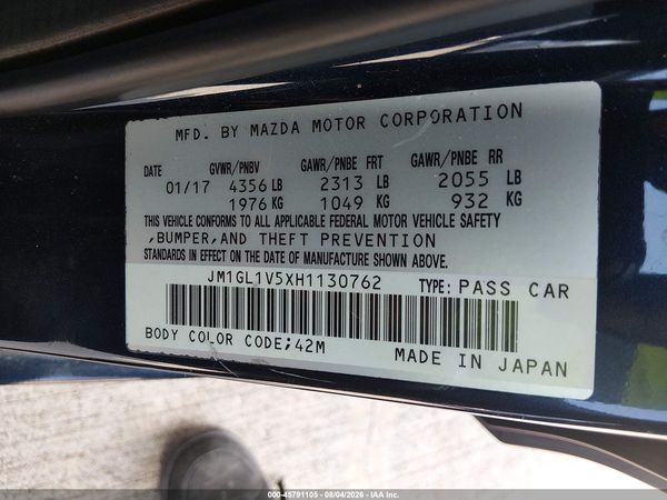 2017 MAZDA MAZDA6 TOURING