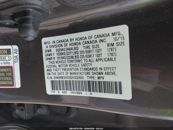 2016 HONDA CR-V EX