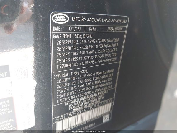 2019 LAND ROVER RANGE ROVER SPORT HSE
