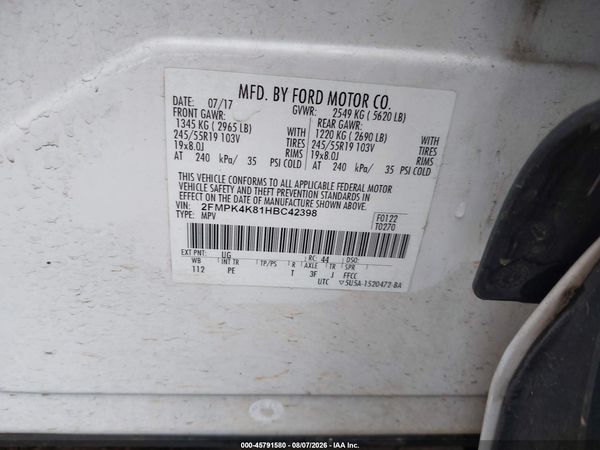 2017 FORD EDGE TITANIUM — I9