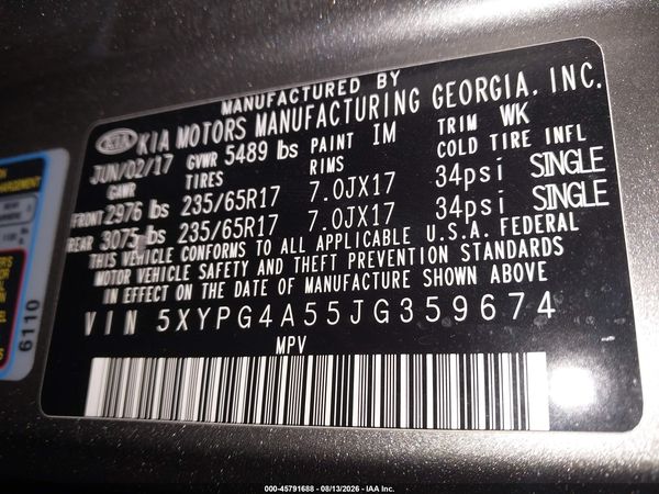 2018 KIA SORENTO 3.3L LX