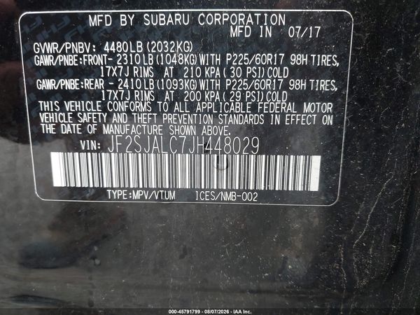 2018 SUBARU FORESTER 2.5I LIMITED