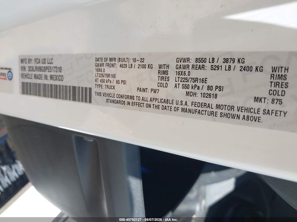 2023 RAM PROMASTER 1500 HIGH ROOF 136 WB