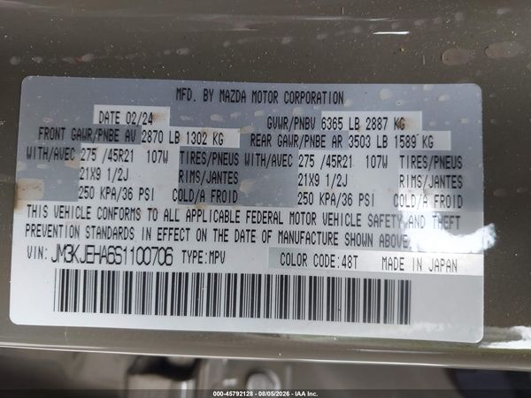2025 MAZDA CX-70 PHEV PREMIUM PLUS PACKAGE