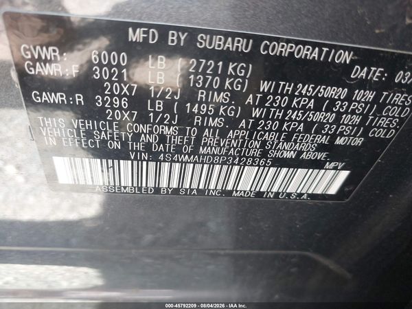 2023 SUBARU ASCENT ONYX EDITION 7-PASSENGER — I9