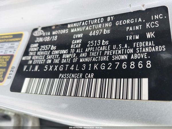2019 KIA OPTIMA LX