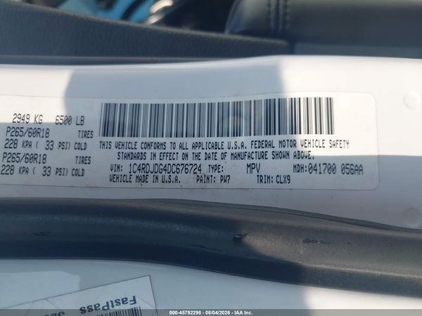2013 DODGE DURANGO CREW — I9