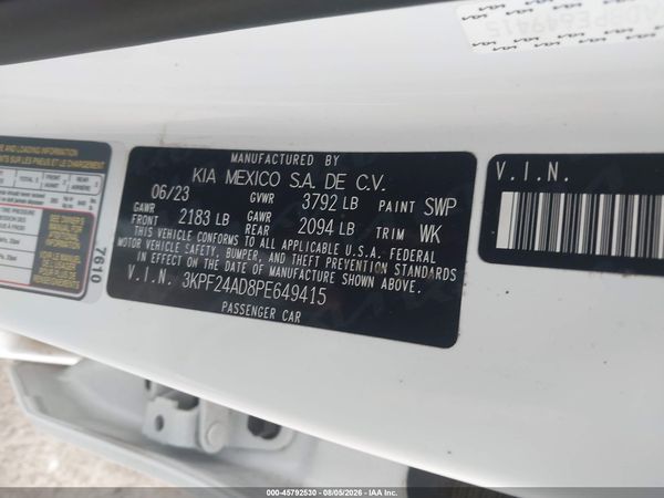 2023 KIA FORTE LXS
