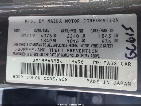 2019 MAZDA MAZDA3 PREMIUM PACKAGE