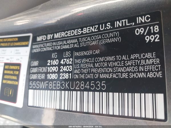 2019 MERCEDES-BENZ C 300 4MATIC