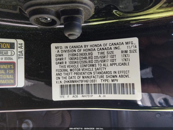 2015 HONDA CR-V EX-L