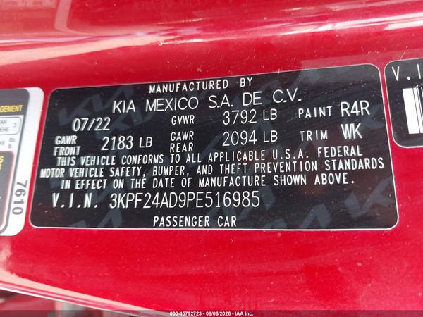 2023 KIA FORTE LXS